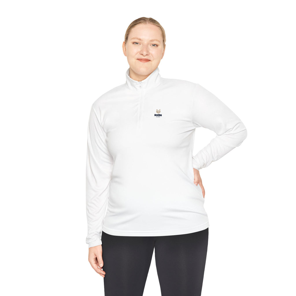 Quarter-Zip Pullover with Mini French Bulldog Embroidery — Casual Cozy Layer