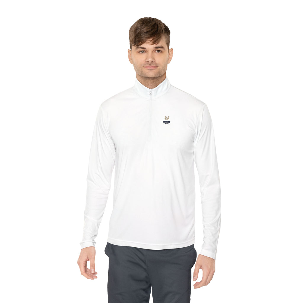 Quarter-Zip Pullover with Mini French Bulldog Embroidery — Casual Cozy Layer