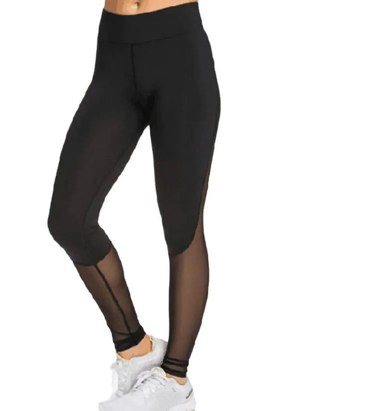 High Waist Sheer Mesh Split Sport Yoga Pants