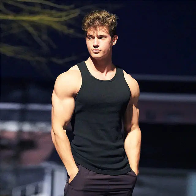 Men's Plus Size Cotton Hurling Rib Sport Vest